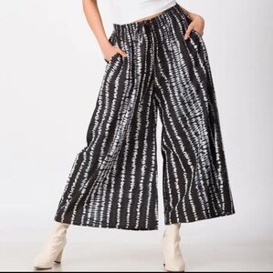 NWT Shibori dyed Black Flowy Pants